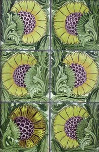 タイルのパネル、1872〜81（セラミック） 作： William de Morgan